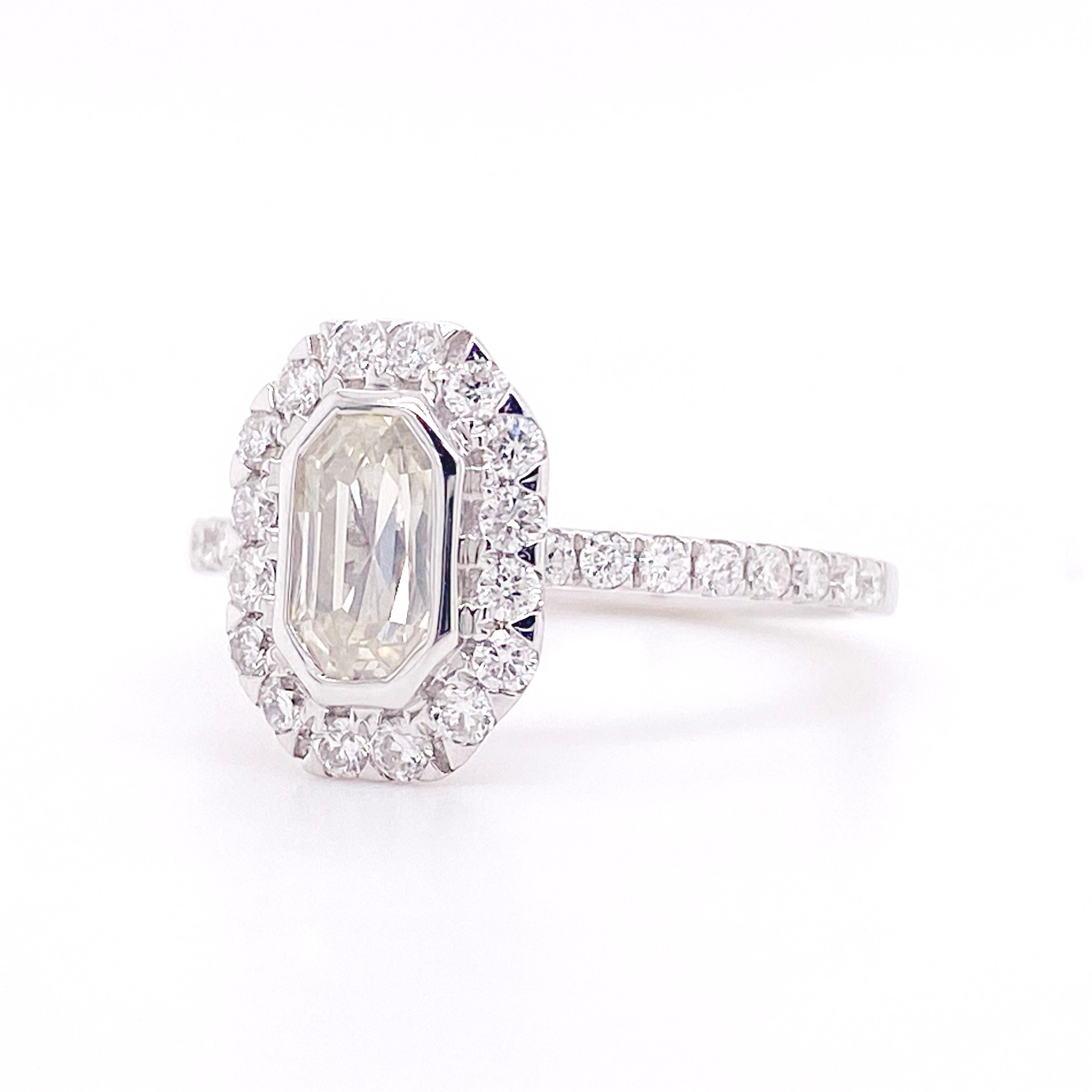 1.25 emerald cut diamond ring