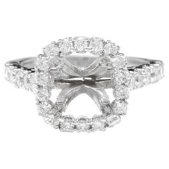 1.25 Carat Exquisite Natural Diamond 14 Karat Solid White Gold Semi-Mount Ring