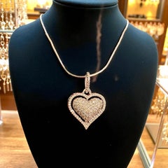 1.25 Carat F/VS1 Round Brilliant Diamonds Heart Shape Necklace in 18K White Gold
