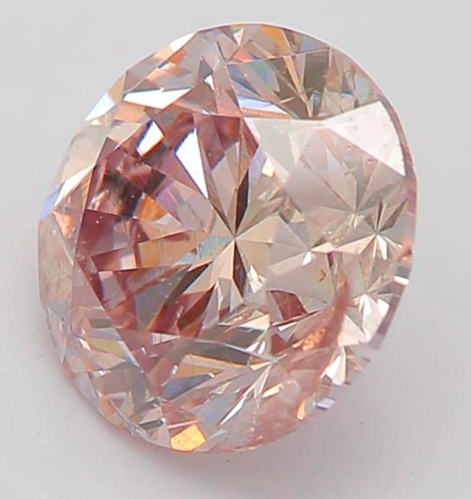 1,25 Karat Fancy Brown Pink Round Cut Diamant GIA zertifiziert (Rundschliff) im Angebot