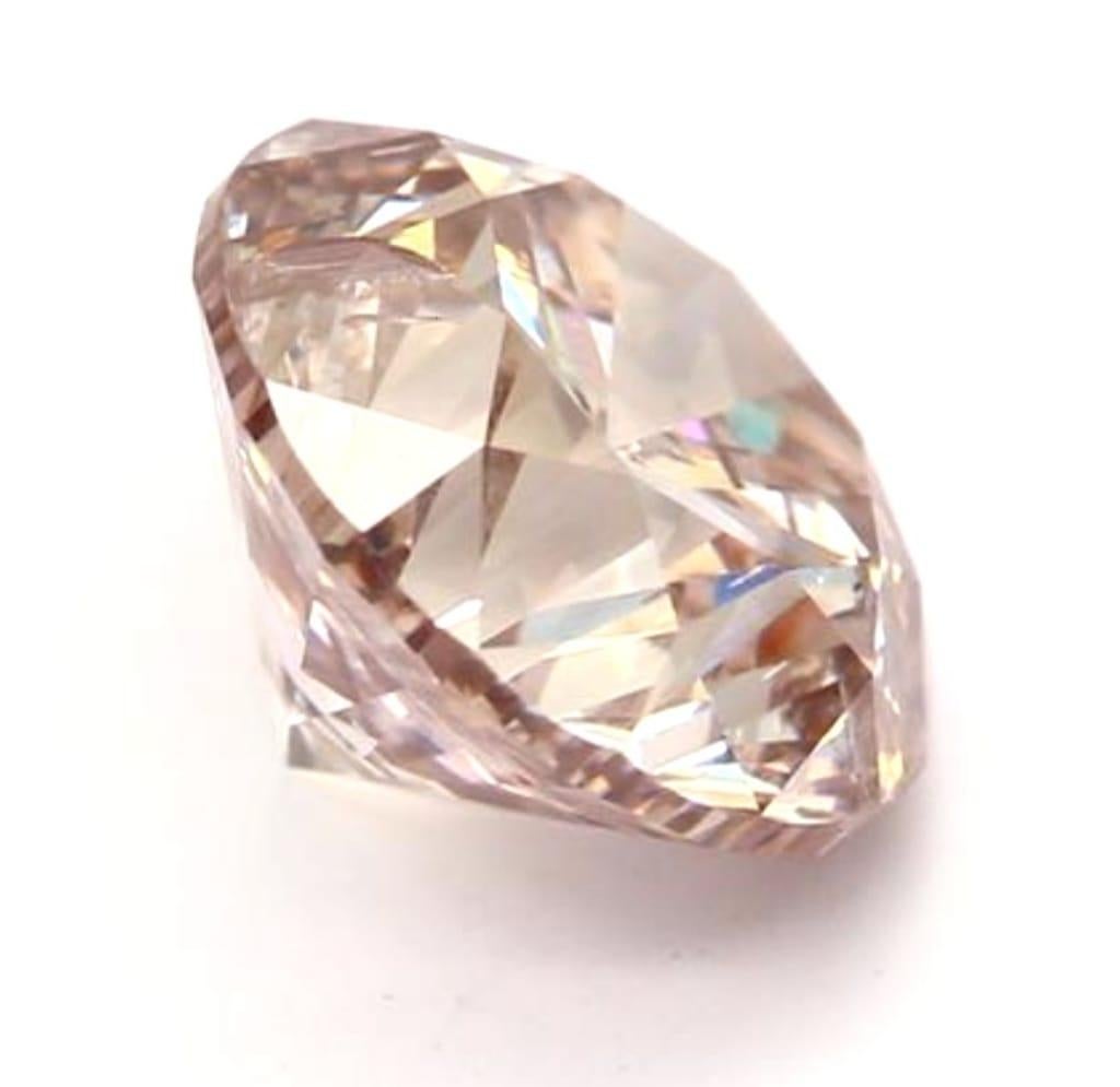 1.25 Carat Fancy Brown Pink Round Cut Diamond GIA Certified For Sale 1