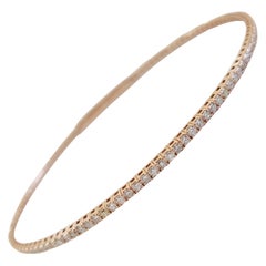 1.25 Carat Flexible Full Bangle Rose Gold 14 Karat Bracelet