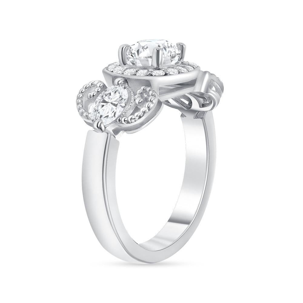 For Sale:  1.25 Carat Halo Design Diamond Engagement Ring Set 2