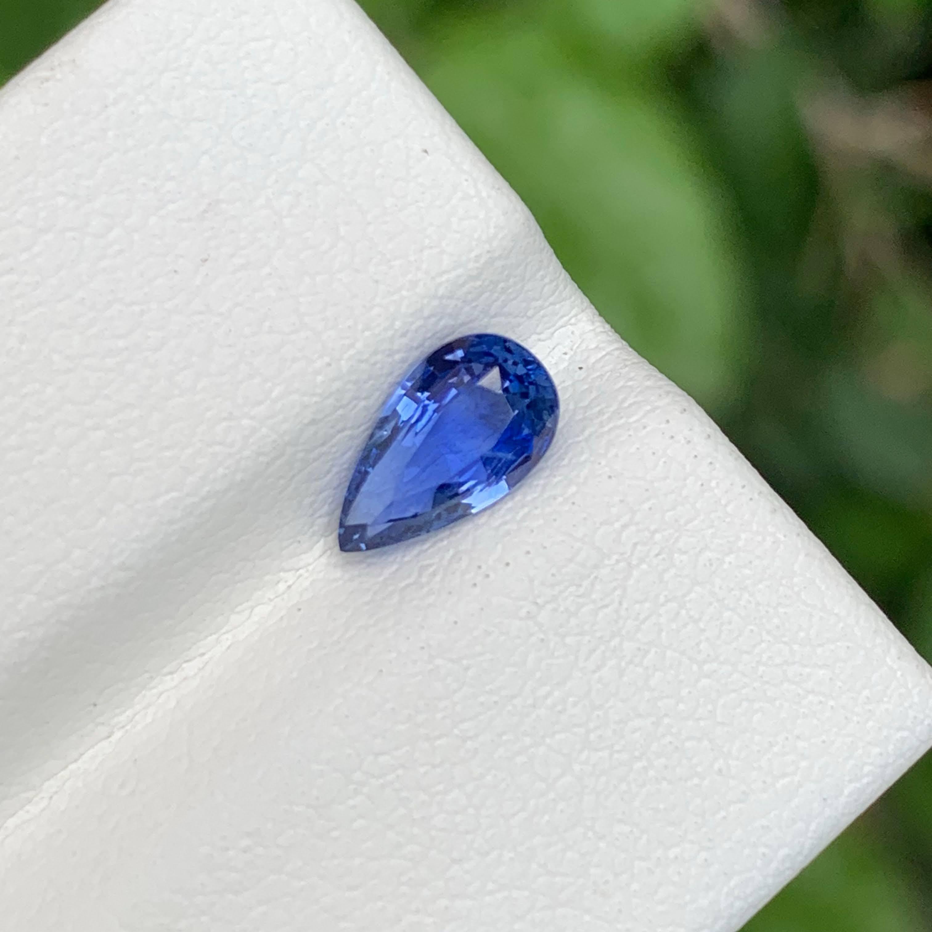 1,25 Karat Loser Blauer Saphir Stein Birnenschliff Natürlicher Edelstein aus Sri Lanka im Angebot 4