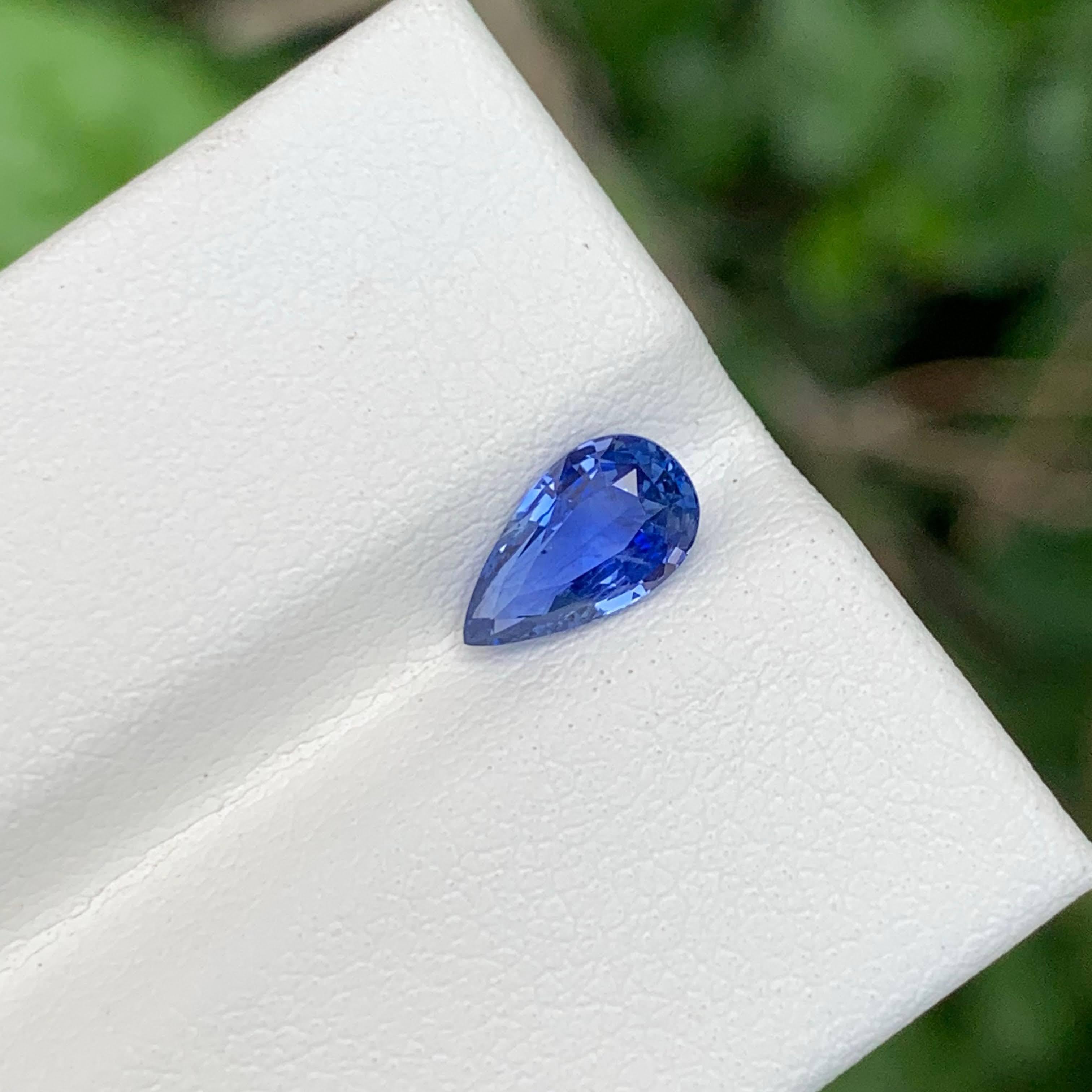 1,25 Karat Loser Blauer Saphir Stein Birnenschliff Natürlicher Edelstein aus Sri Lanka im Angebot 2