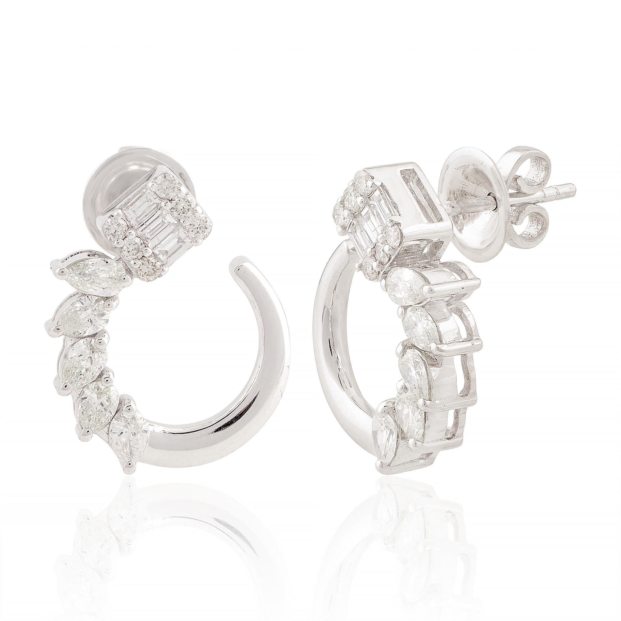 Item Code :- SEE-1658C
Gross Weight :- 5.97 gm
18k Solid White Gold Weight :- 5.72 gm
Natural Diamond Weight :- 1.25 carat  ( AVERAGE DIAMOND CLARITY SI1-SI2 & COLOR H-I )
Earrings Size :- 20 x 16 mm approx.

✦ Sizing
.....................
We can