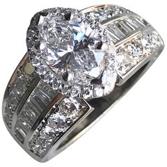 1.25 Carat Marquise Diamond Engagement Ring 14 Karat White Gold