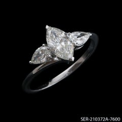 1.25 Carat Marquise Diamond Engagement Ring 18K White Gold Anniversary Gift