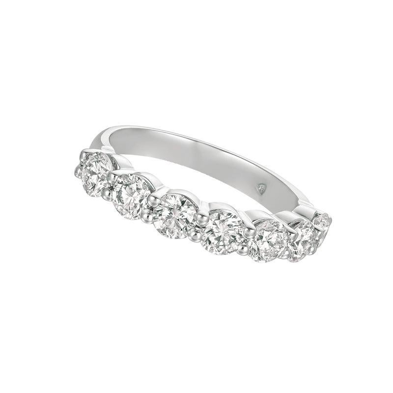 For Sale:  1.25 Carat Natural Diamond 7 Stone Ring G SI 14 Karat White Gold 2