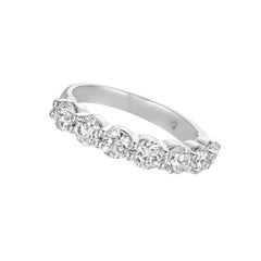 1.25 Carat Natural Diamond 7 Stone Ring G SI 14 Karat White Gold