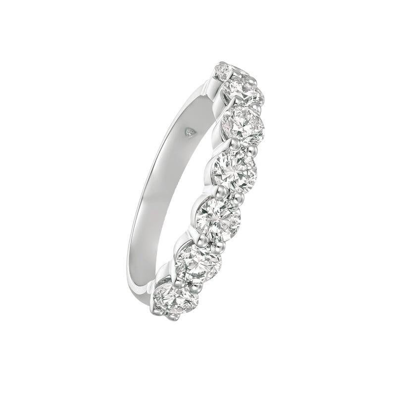 For Sale:  1.25 Carat Natural Diamond 7 Stone Ring G SI 14 Karat White Gold 3