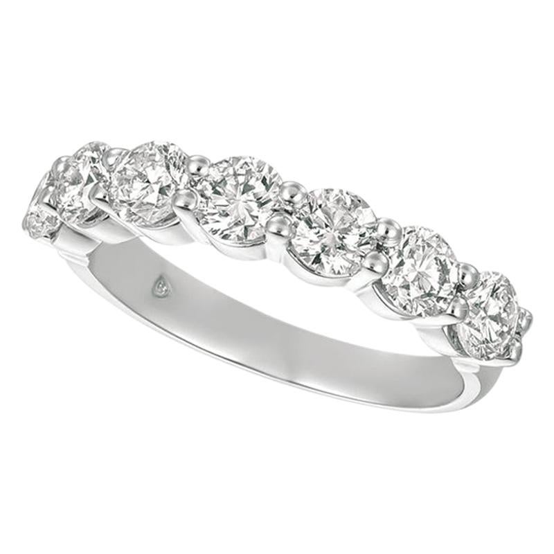 1.25 Carat Natural Diamond 7 Stone Ring G SI 14 Karat White Gold For Sale