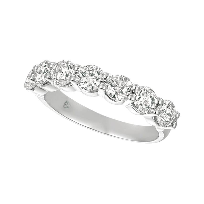 For Sale:  1.25 Carat Natural Diamond 7 Stone Ring G SI 14 Karat White Gold