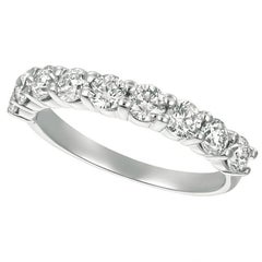 1,25 Karat Naturdiamant 9 Stein Band Ring G SI 14K Weißgold