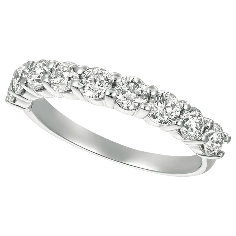 1,25 Karat Naturdiamant 9 Stein Band Ring G SI 14K Weißgold