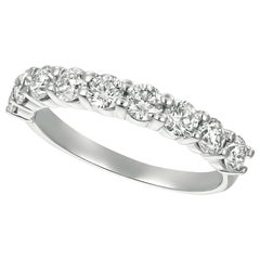 1,25 Karat Naturdiamant 9 Stein Band Ring G SI 14K Weißgold