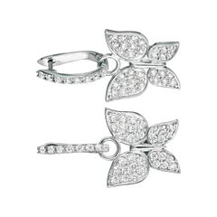 Pendientes Mariposa Diamante Natural 1,25 Quilates G SI Oro Blanco 14 Kilates