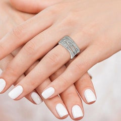 1,25 Karat natürlicher Diamant Cocktail-Ring G SI 14 Karat Weißgold