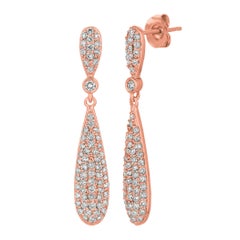 1.25 Carat Natural Diamond Earrings G SI 14 Karat White Gold
