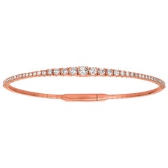 Bracelet tennis souple en or rose 14 carats avec diamants naturels de 1,25 carat G SI