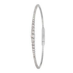 Bracciale flessibile con diamanti naturali da 1,25 carati G SI Oro bianco 14 carati
