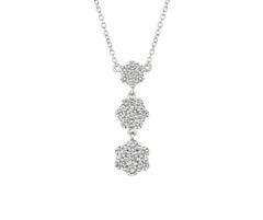 1.25 Carat Natural Diamond Flower Drop Necklace 14 Karat Rose Gold G SI
