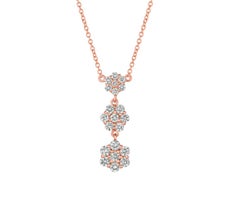 Collar Flor de Diamante Natural de 1,25 Quilates 14 Kilates Oro Blanco G SI