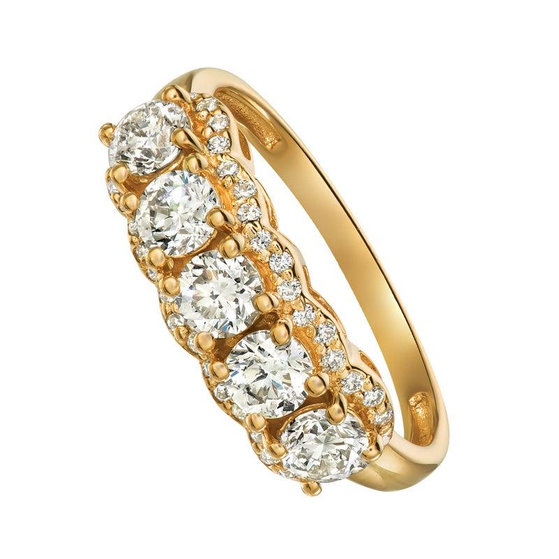 For Sale:  1.25 Carat Natural Diamond Ring Band G SI 14 Karat Yellow Gold 3