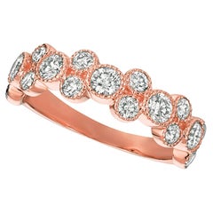 Bague en or rose 14 carats avec diamants naturels de 1,25 carat G SI