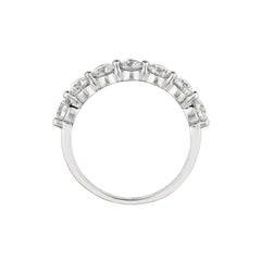 1.25 Carat Natural Diamond Ring G SI 14 Karat White Gold 7 Diamonds