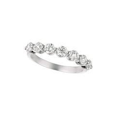Bague en or jaune 14 carats avec 7 diamants et diamants naturels de 1,25 carat G SI