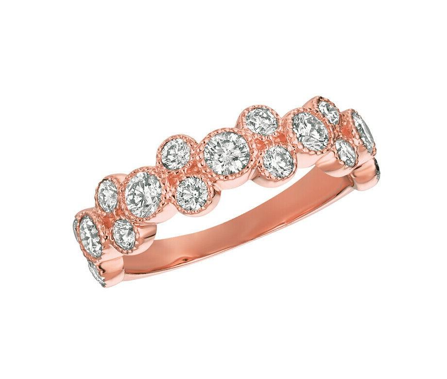 Contemporary 1.25 Carat Natural Diamond Ring G SI 14 Karat Rose Gold For Sale