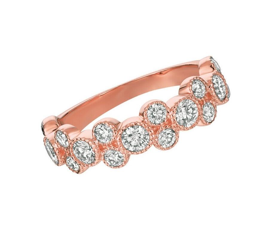 Round Cut 1.25 Carat Natural Diamond Ring G SI 14 Karat Rose Gold For Sale