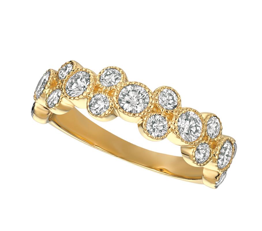 Anillo de diamantes naturales de 1,25 quilates G SI Oro amarillo de 14 quilates Contemporáneo en venta
