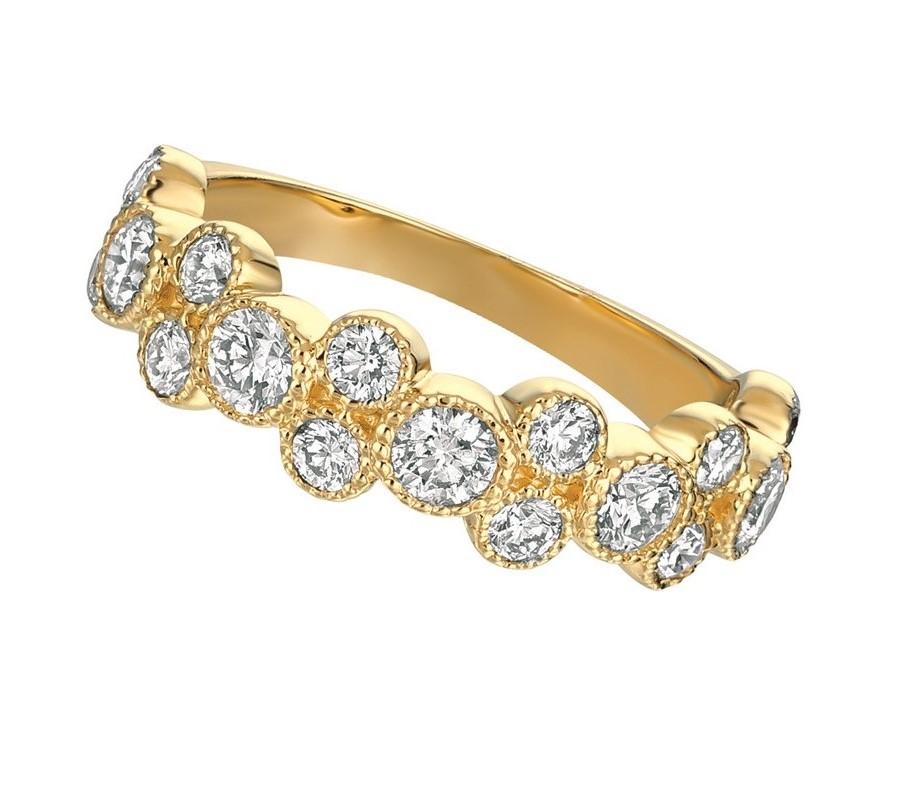 Anillo de diamantes naturales de 1,25 quilates G SI Oro amarillo de 14 quilates Corte redondo en venta