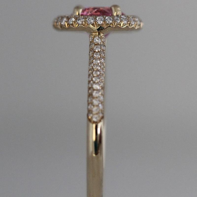 1.25 Carat Natural Fancy Pink Sapphire and Diamond Ring For Sale 2