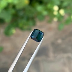 Gema de turmalina indicolita natural suelta de 1.25 quilates y forma cuadrada