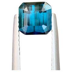 1.25 Carat Natural Loose Indicolite Tourmaline Square Shape Gemstone