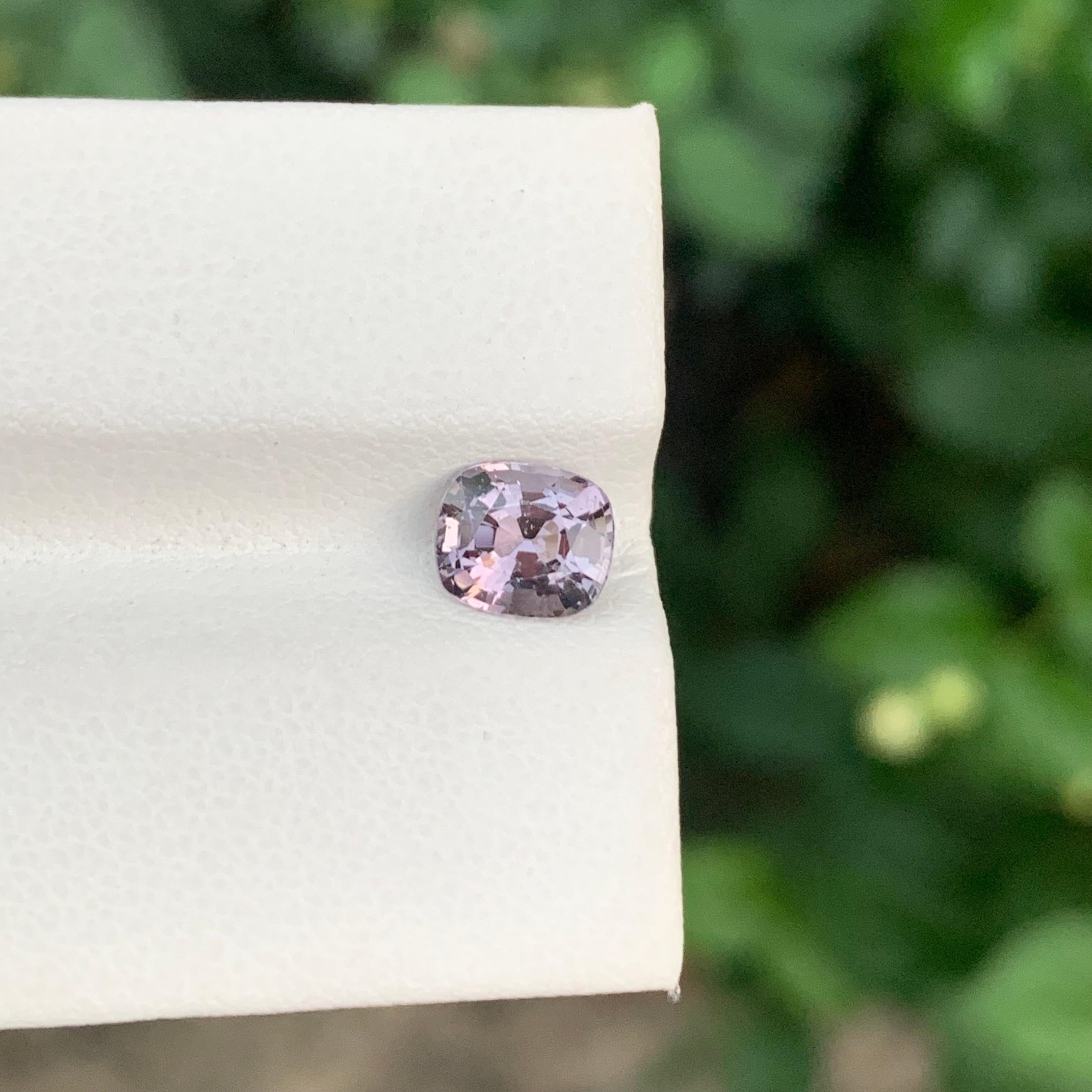 Arts and Crafts 1.25 Carat Natural Loose Pale Purple Spinel Cushion Shape Gem For Jewellery For Sale