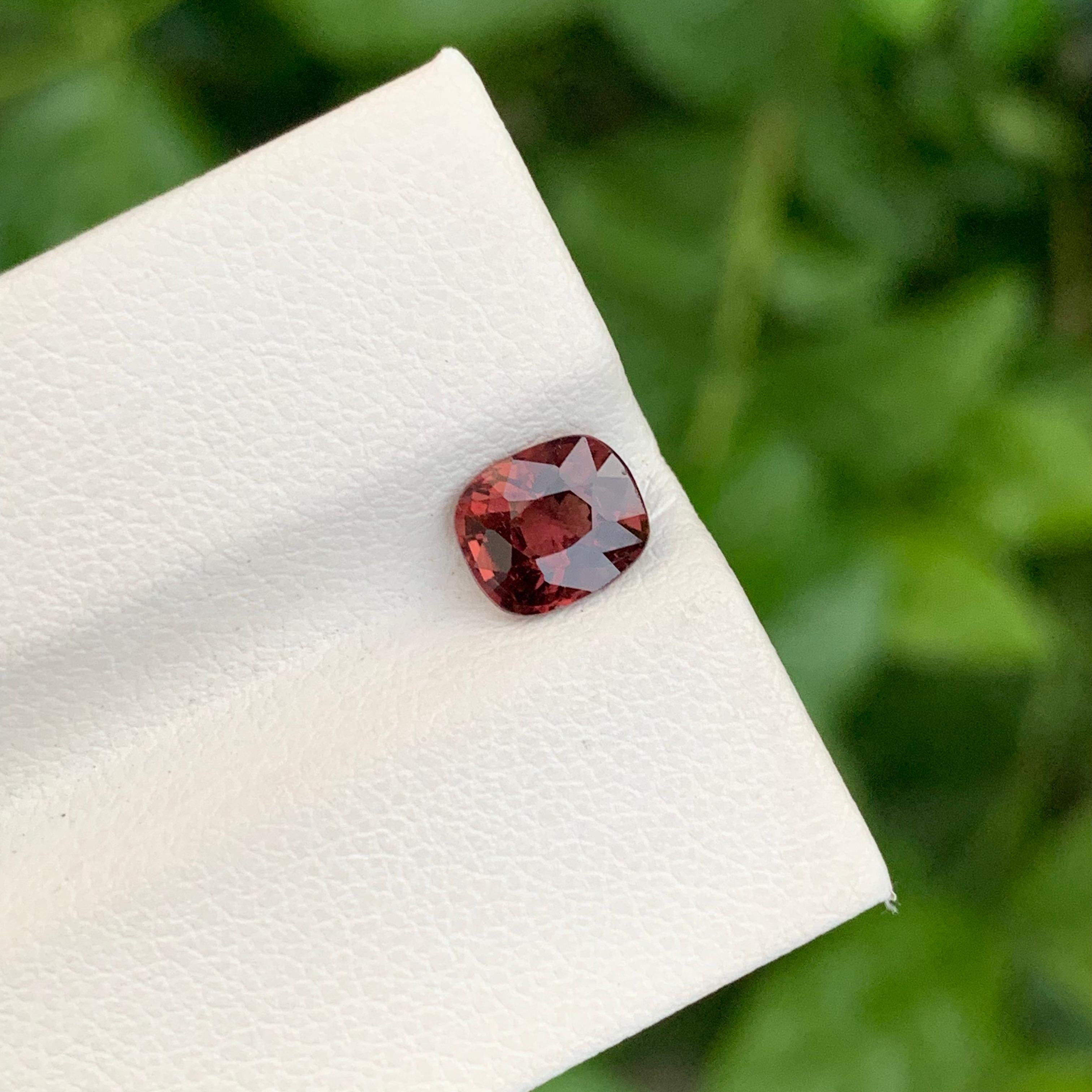 Arts and Crafts 1,25 Carati Nature Arancione Rosso Spinello Sciolto Forma Cuscino Gemma Per Anello in vendita
