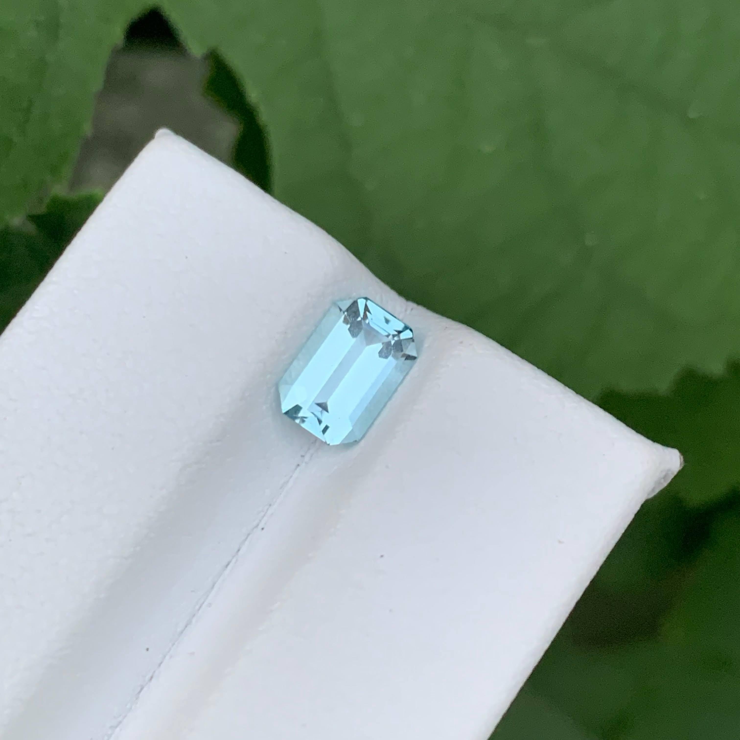 1,25 Karat Natürliche Lose Seafoam Blue Aquamarin Smaragd Schliff Pakistan Edelstein im Angebot 5