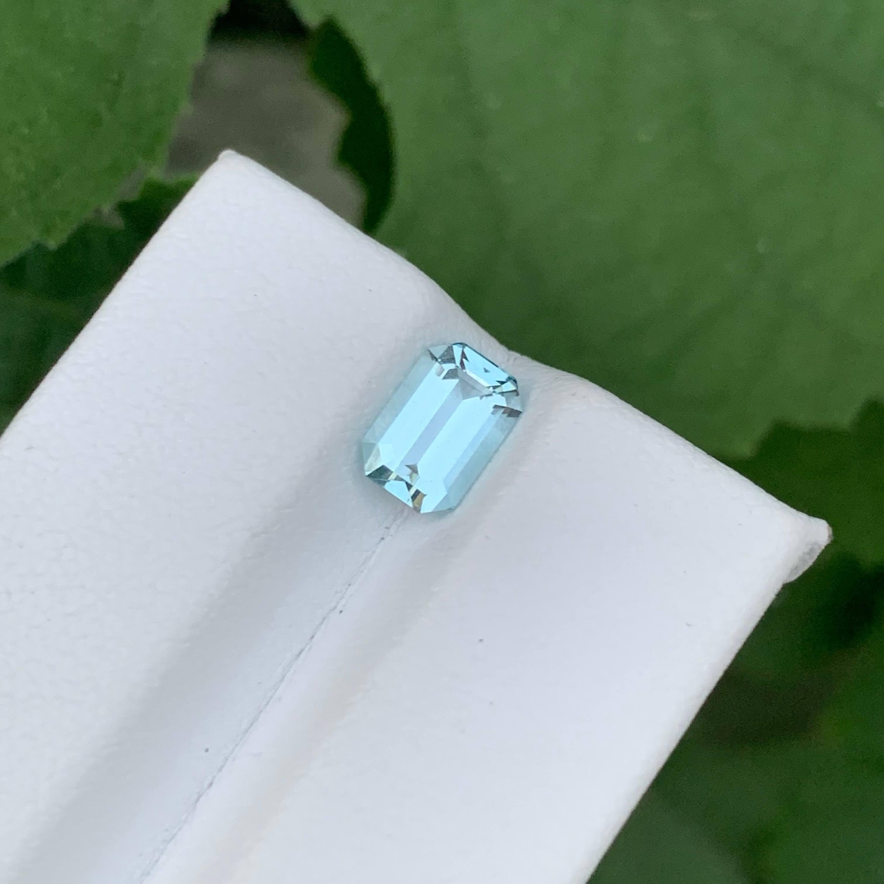 1,25 Karat Natürliche Lose Seafoam Blue Aquamarin Smaragd Schliff Pakistan Edelstein (Moderne) im Angebot