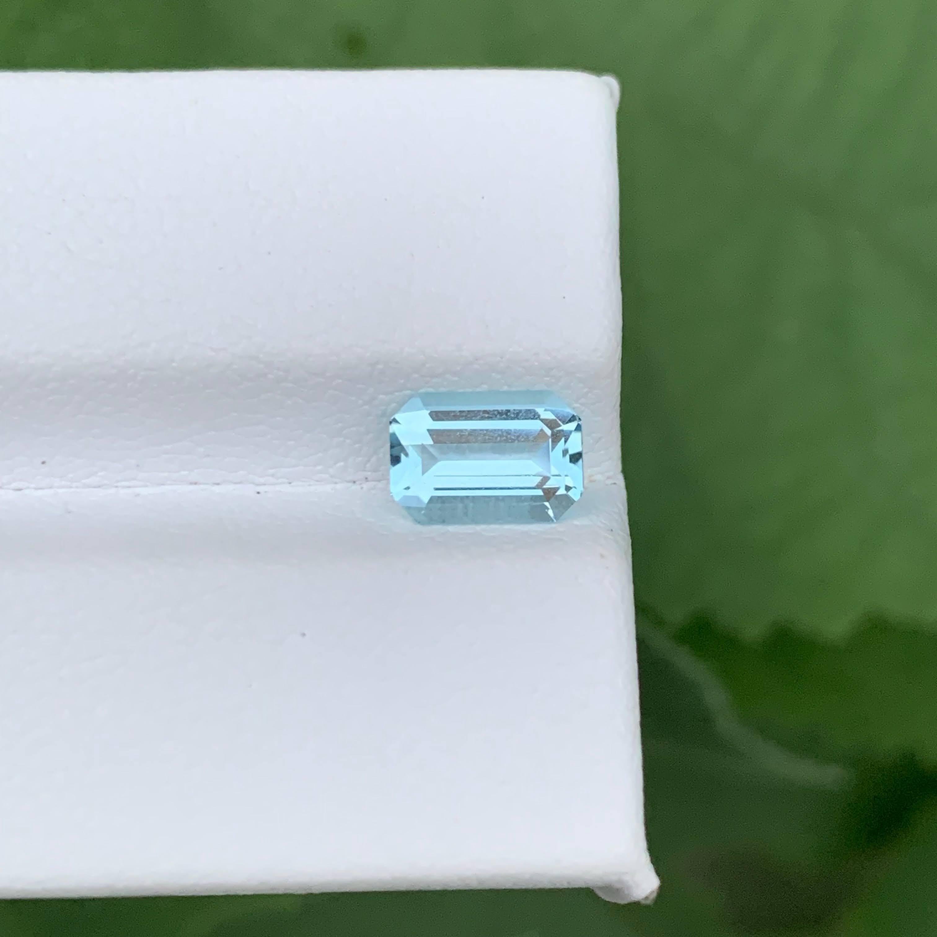 1,25 Karat Natürliche Lose Seafoam Blue Aquamarin Smaragd Schliff Pakistan Edelstein im Angebot 2
