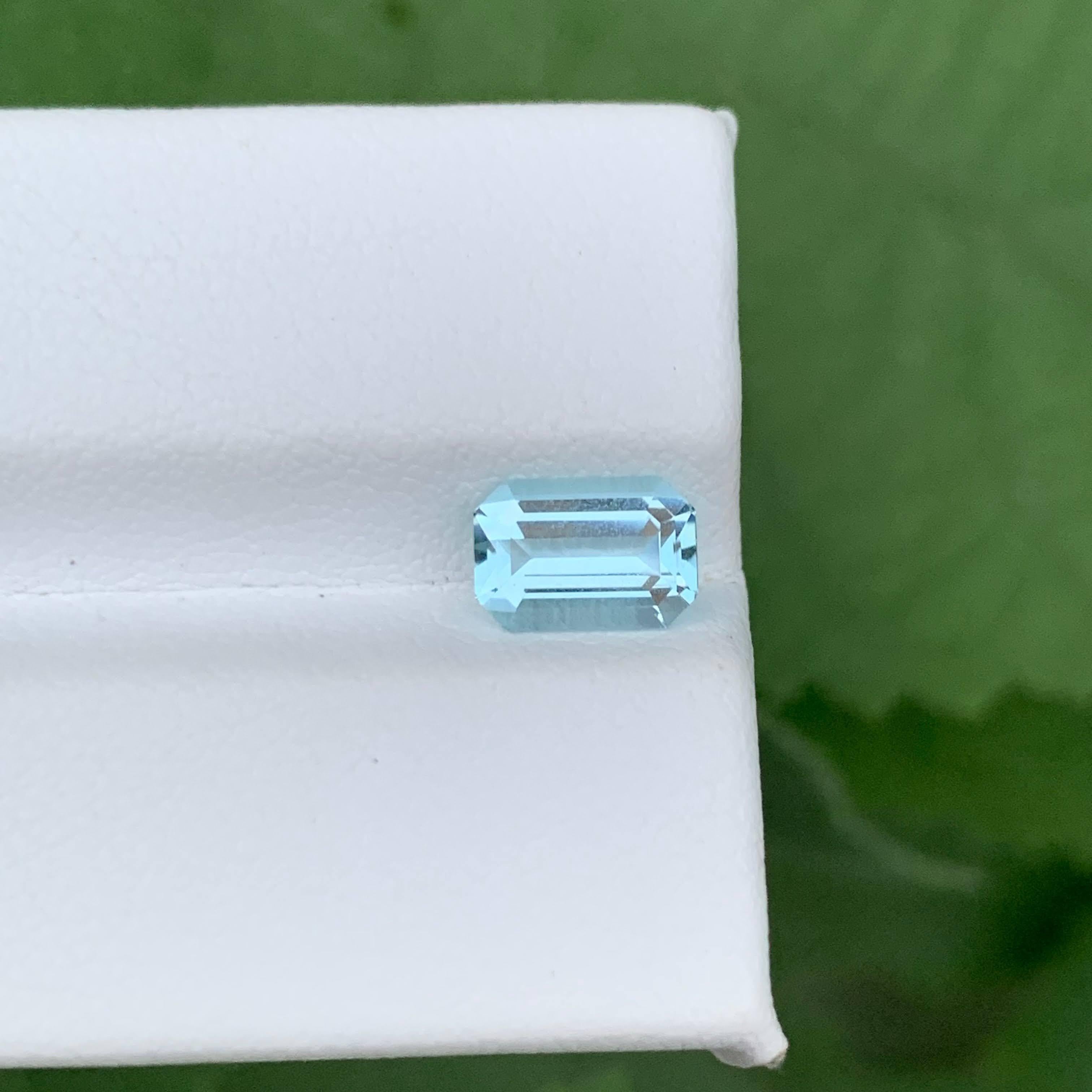 1,25 Karat Natürliche Lose Seafoam Blue Aquamarin Smaragd Schliff Pakistan Edelstein im Angebot 3