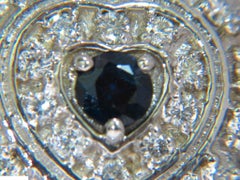 1.25 Carat Natural Sapphire Diamond Cluster Necklace 14 Karat*