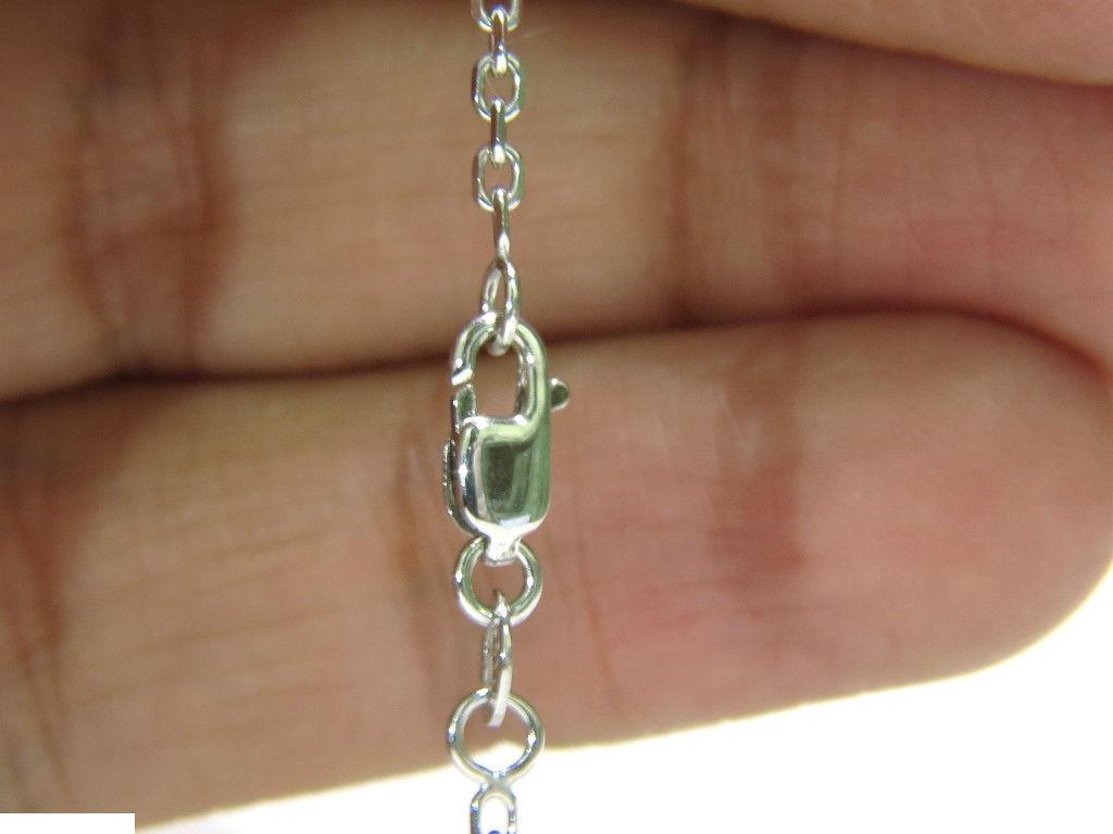 1.25 Carat Natural Sapphire Diamond Cluster Necklace 14 Karat For Sale 3