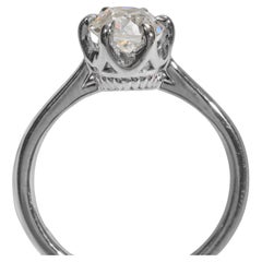 Anello di fidanzamento con diamante vecchio taglio europeo da 1,25 carati certificato EGL