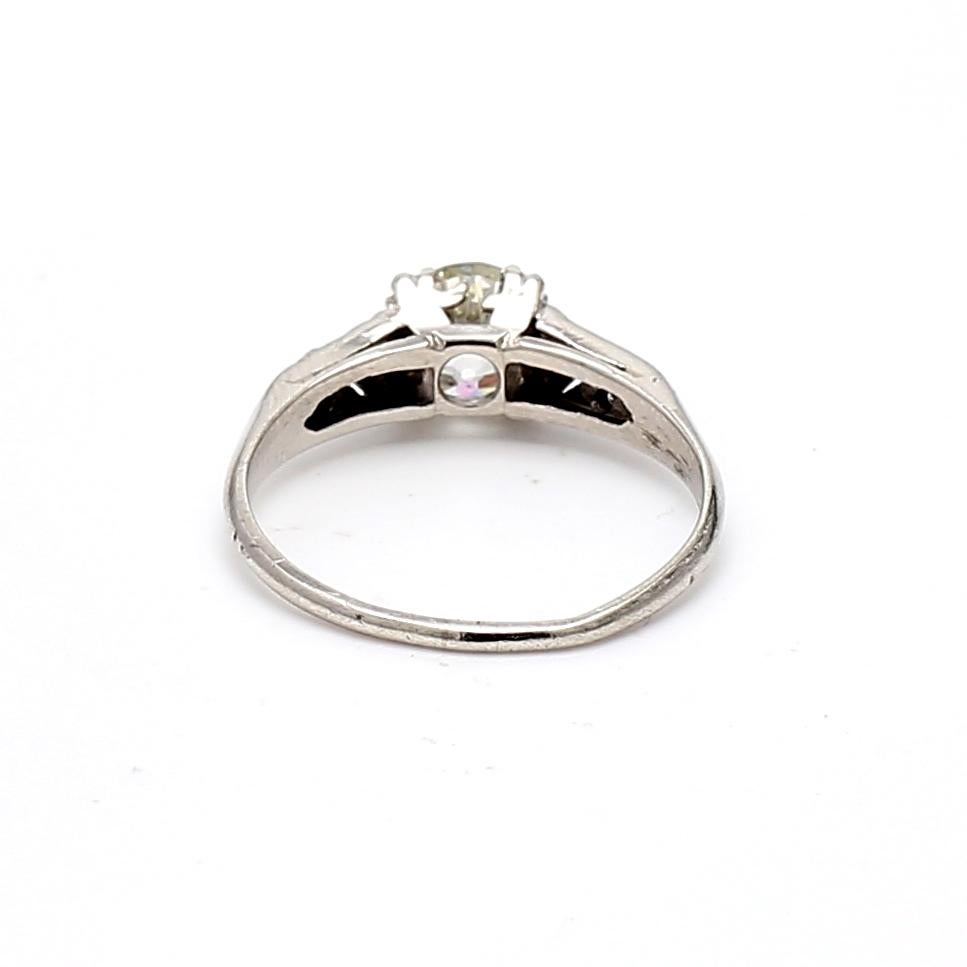 Bague de fiançailles en platine avec diamant taille européenne ancienne de 1,25 carat K SI2 Pour femmes en vente