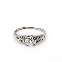 1,25 Karat Old European Cut K SI2 Diamant-Verlobungsring aus Platin mit alteuropäischem Schliff