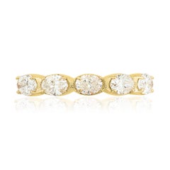 1.25 Carat Oval Cut Diamond 5 Stone Wedding Band in 14K Yellow Gold